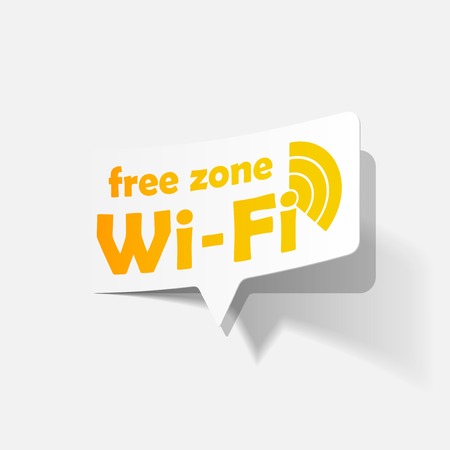 Free Zone wi-fi, stickerのイラスト素材
