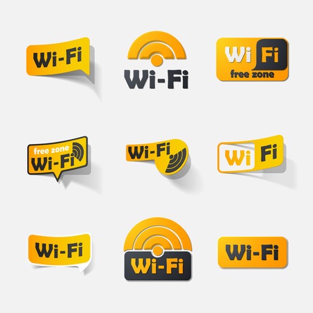 Free Zone wi-fi, stickerのイラスト素材