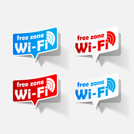 Free Zone wi-fi, stickerのイラスト素材