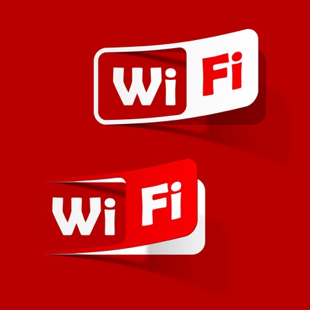 Free Zone wi-fi, stickerのイラスト素材