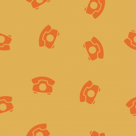 Seamless Background with retro phoneのイラスト素材