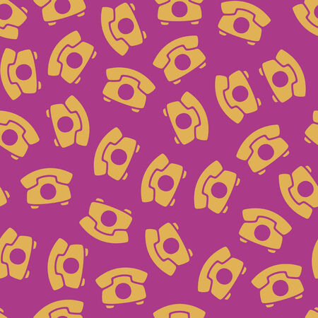 Seamless Background with retro phoneのイラスト素材