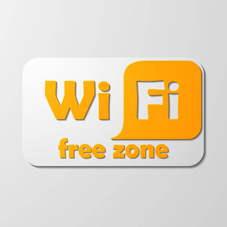Free Zone wi-fi, stickerのイラスト素材