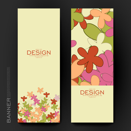 Beautiful banner vector template with floral abstract background. Creative modern designのイラスト素材