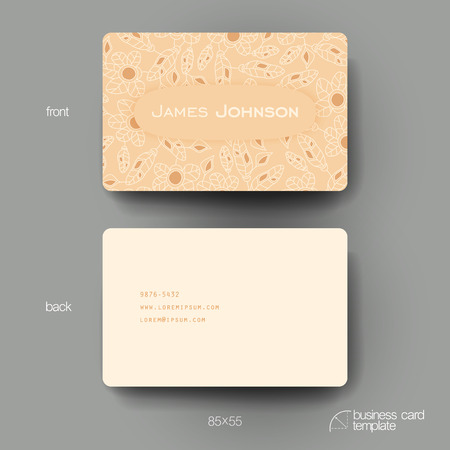 Business card template with floral abstract background. Creative modern designのイラスト素材