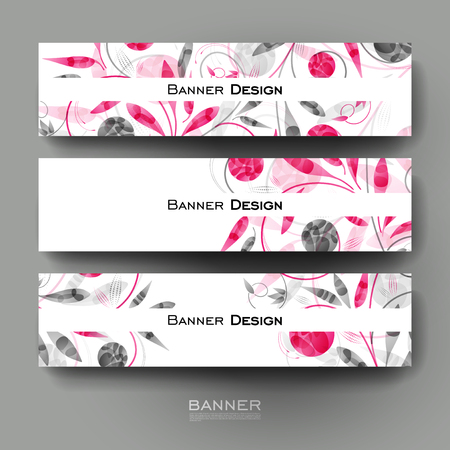 Beautiful banner vector template with floral ornament background. Creative modern designのイラスト素材
