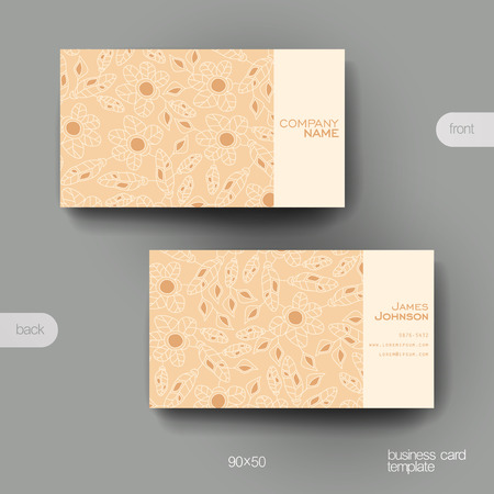 Business card vector template with floral abstract background. Creative modern designのイラスト素材