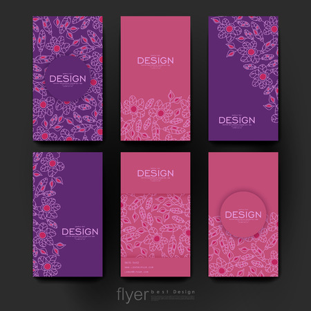 floral abstract vector brochure template. Flyer Layout. Creative modern designのイラスト素材