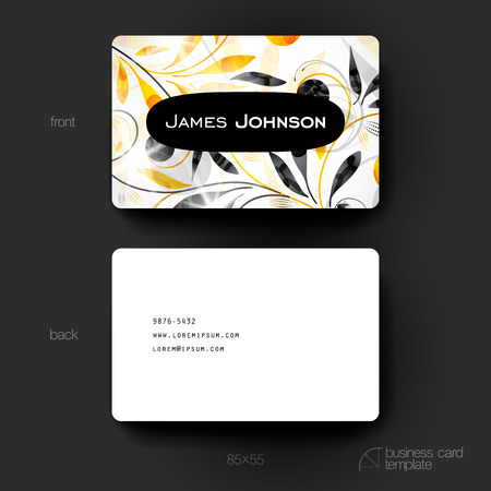 Business card vector template with floral ornament background. Creative modern designのイラスト素材