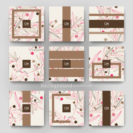 floral abstract vector brochure template. Flyer Layout. Creative modern designのイラスト素材
