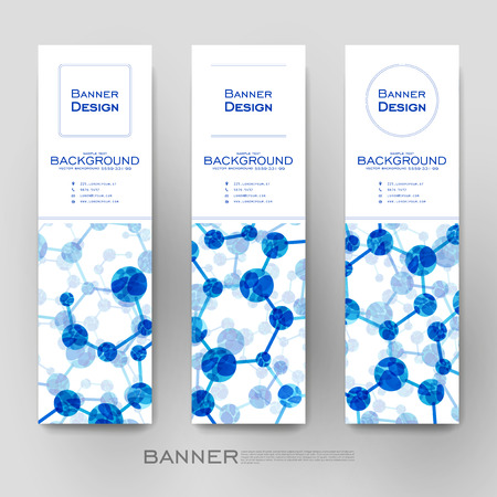Beautiful banner vector template with DNA molecule background. Creative modern designのイラスト素材