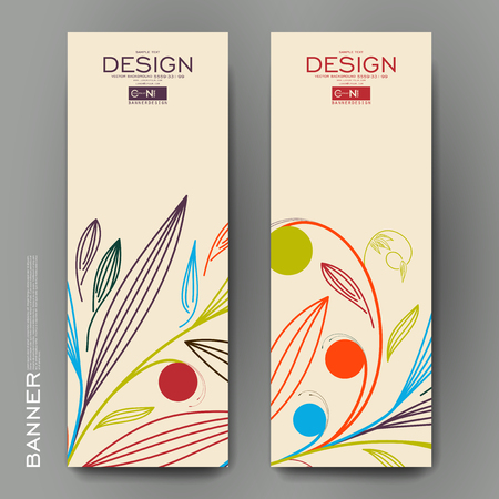 Beautiful banner vector template with floral ornament background. Creative modern designのイラスト素材