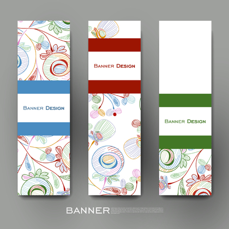 Beautiful banner vector template with floral abstract background. Creative modern designのイラスト素材