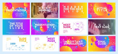 Template for business presentations. Multicolored and Abstract elements on a white background. Presentation slide, flyer leaflet, brochure cover, report, marketing and bannerのイラスト素材