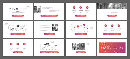 Template for business presentations. Web and Red elements on a white background. Presentation slide,...