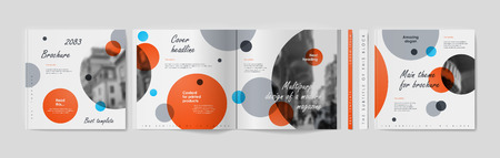 Square brochure template design. Cover business annual report, catalog, magazine, journal mockup, modern printed product, book, booklet, album, information poster. Ad flyer text font - Vectorのイラスト素材