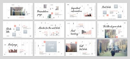 Presentation template design. Vector infographics. Use in Presentation flyer and leaflet corporate report marketing advertising annual report banner. Multipurpose template for presentation slide.のイラスト素材