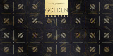Golden geometric abstract pattern. Luxurious golden linear ornament. Premium design for wallpapers, silk fabrics and decorations. vector illustration.のイラスト素材