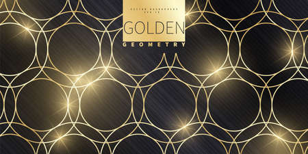 Golden geometric abstract pattern. Luxurious golden linear ornament. Premium design for wallpapers, silk fabrics and decorations. vector illustration.のイラスト素材