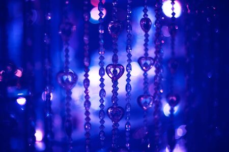 Glowing Christmas light background. Tint blueの写真素材