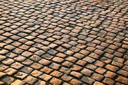 Brick pavement in a city