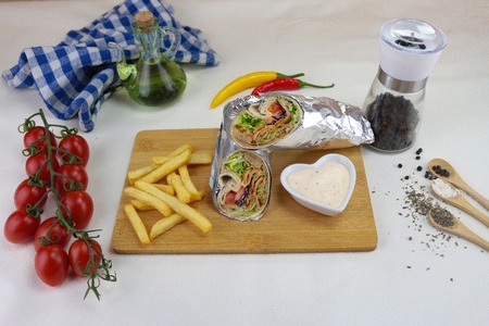 turkish kebab product on tableの写真素材