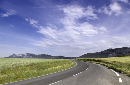 Landscape with road curveの写真素材