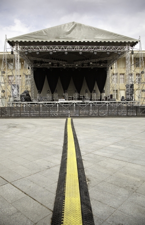 Concert stage, detail of a stage, concert, music, rockのeditorial素材