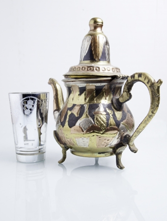 Three vessels Arabs of you, detail typical of vessels to take teaの写真素材