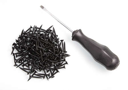 Screws and screwdriver, a tool for screws detailの写真素材