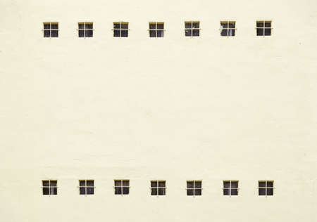 Wall with windows, front detail of a wall with windows, exterior wallの写真素材