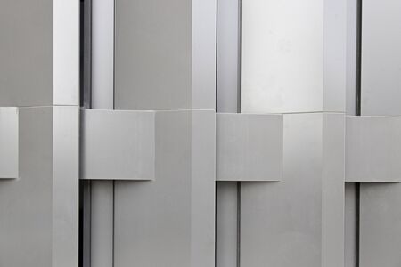 Modern metal wall detail metal coating on a modernist facade, urban artの写真素材