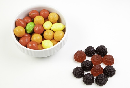 Jelly candies varied, sweet dessert detail for children, food rich in sugarの写真素材