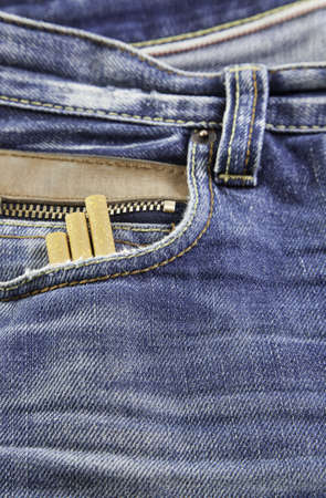 Jeans with snuff, detail casual garment, textile background