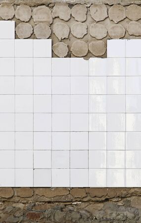 Ruined house wall, detail of ruined house in the city, detail of a building demolitionの写真素材