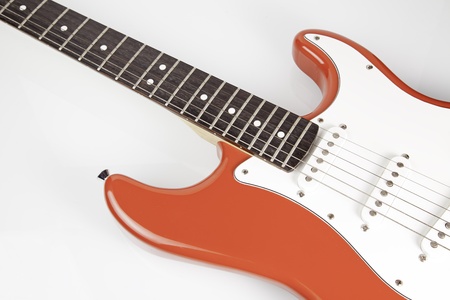 Rock electric guitar, electric guitar detail rock instrument cuertaの写真素材