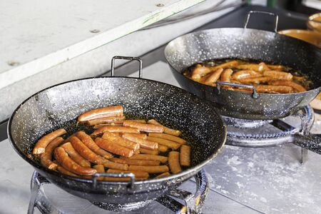 Grilled Spanish Chorizo??, red sausage typical of Spain, food for healthy lifeの写真素材