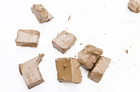 Pieces of clay, detail of a few pieces of clay pottery, arts and crafts Manualの写真素材
