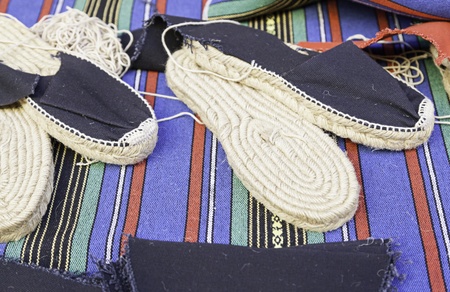 Spanish shoe handmade shoe detail of a typical and tradition, manufacture hand, craftsの写真素材