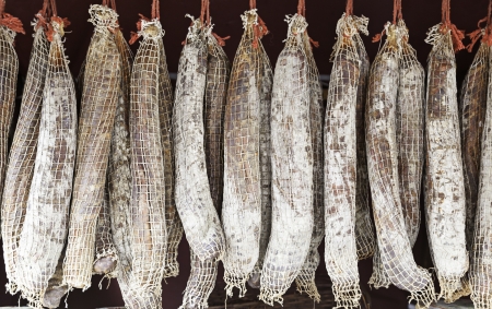 Spanish pork loin, detail of a food dry pork, fat-rich food, dietの写真素材