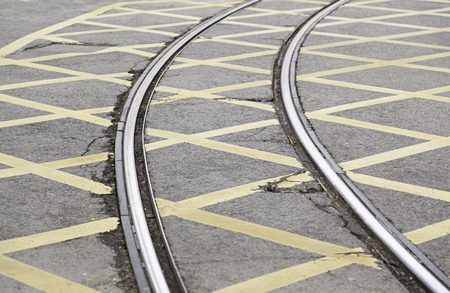 Roads tram traffic signals, detail of a roads for a Transport publishes modern cityの写真素材
