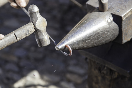 Hammer and anvil forge, detail of a workshop for shaping metal