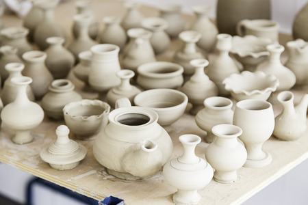Handmade clay jars, containers detail about handmade, art and traditionの写真素材