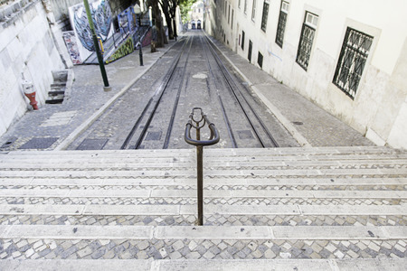 Ancient stairs of Lisbon, typical architecture detail