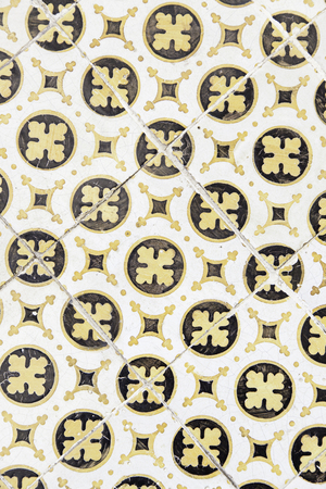 Typical decorative tiles, antique tiles detail Lisbon, art and decorationの写真素材