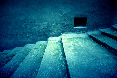 Staircase with window detail of old stone stairs, textured background, ancient architectureの写真素材