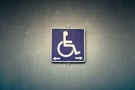 Handicapped sign, detail of an information signal, disabledの写真素材