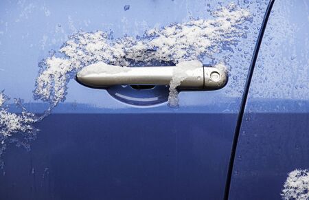 Snowfall winter, detail of a cold winter day, iceの写真素材