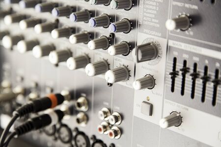Mixer, instrument detail to control the sound, concert and showの写真素材