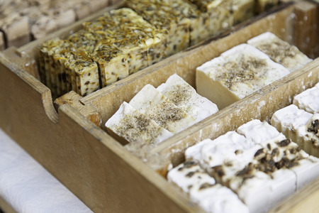 Soaps artisans, detail of soaps for body washの写真素材